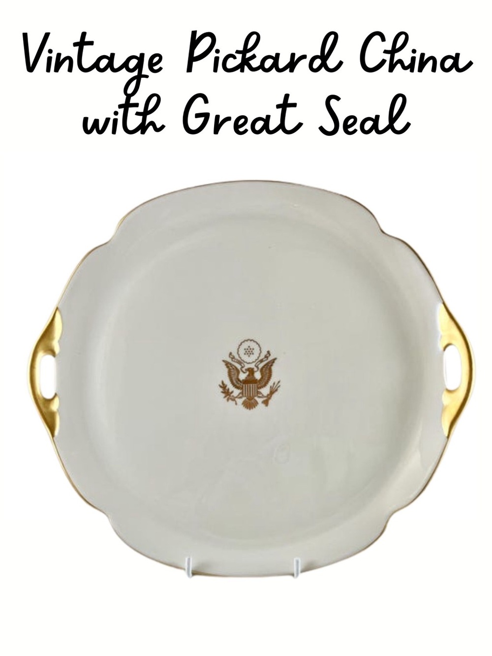 Vintage 1990 Pickard China Serving Tray/Plate with Great Seal